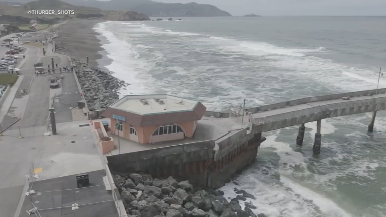 Source-feed image associated with Community shares memories of Pacifica Pier as it slips closer to sea after massive crack discovered