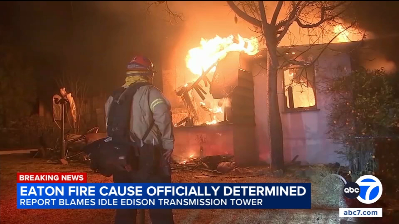 Source-feed image associated with Utility's idle transmission tower caused 2025 Eaton fire that killed 19, Los Angeles, California officials say