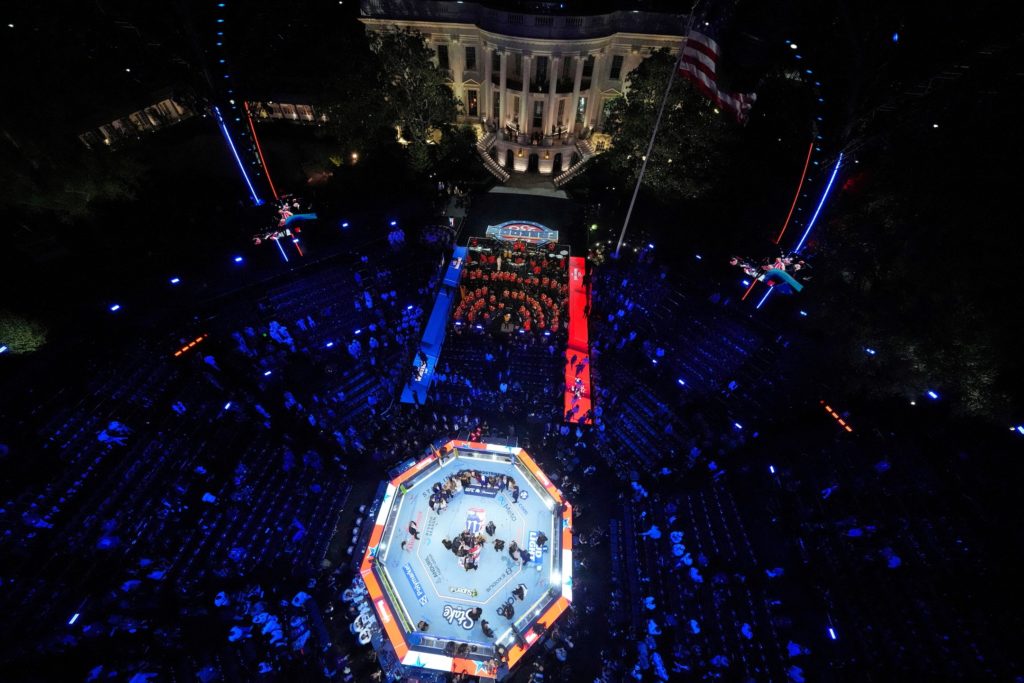 Source-feed image associated with 5 arrested over plot to attack White House UFC event, DOJ says