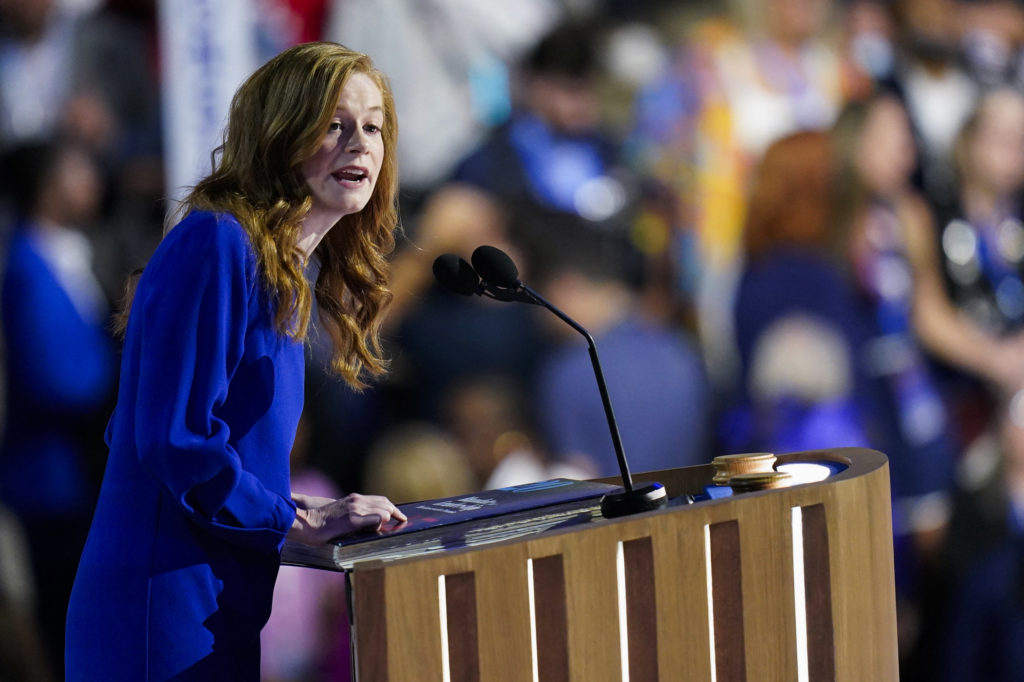 Source-feed image associated with Democrat Mallory McMorrow suspends her Michigan Senate campaign and scrambles the pivotal race