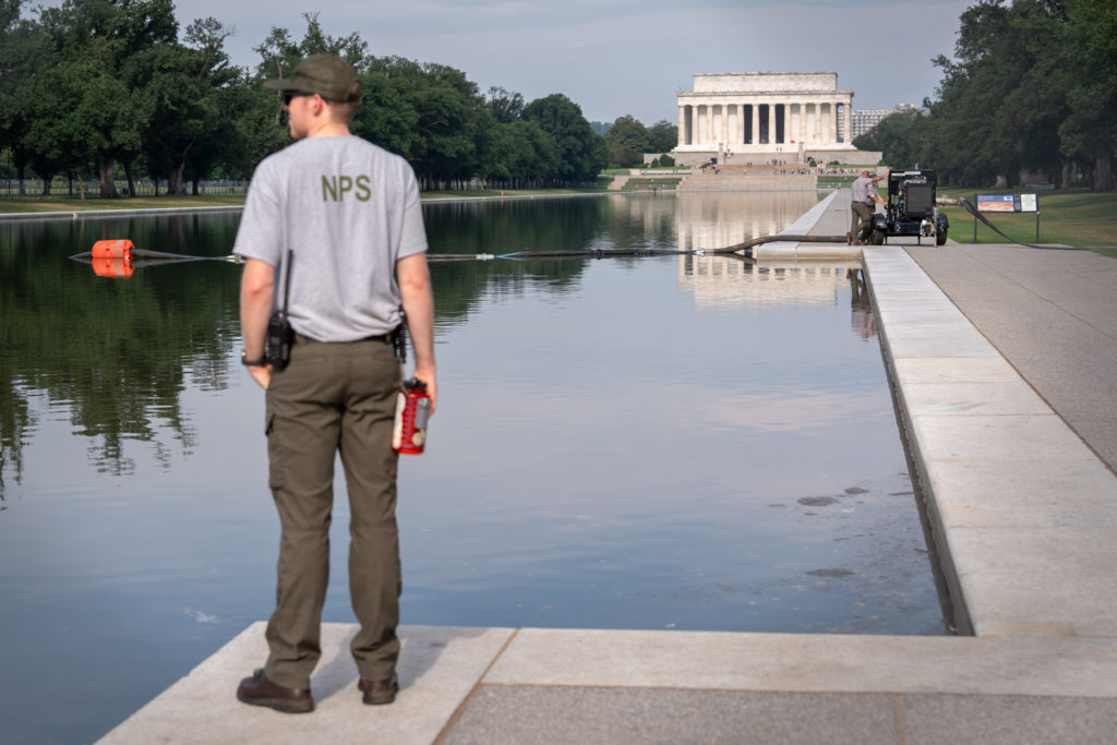 Source-feed image associated with Reflecting Pool's botched repairs threaten to tarnish the National Park Service's reputation