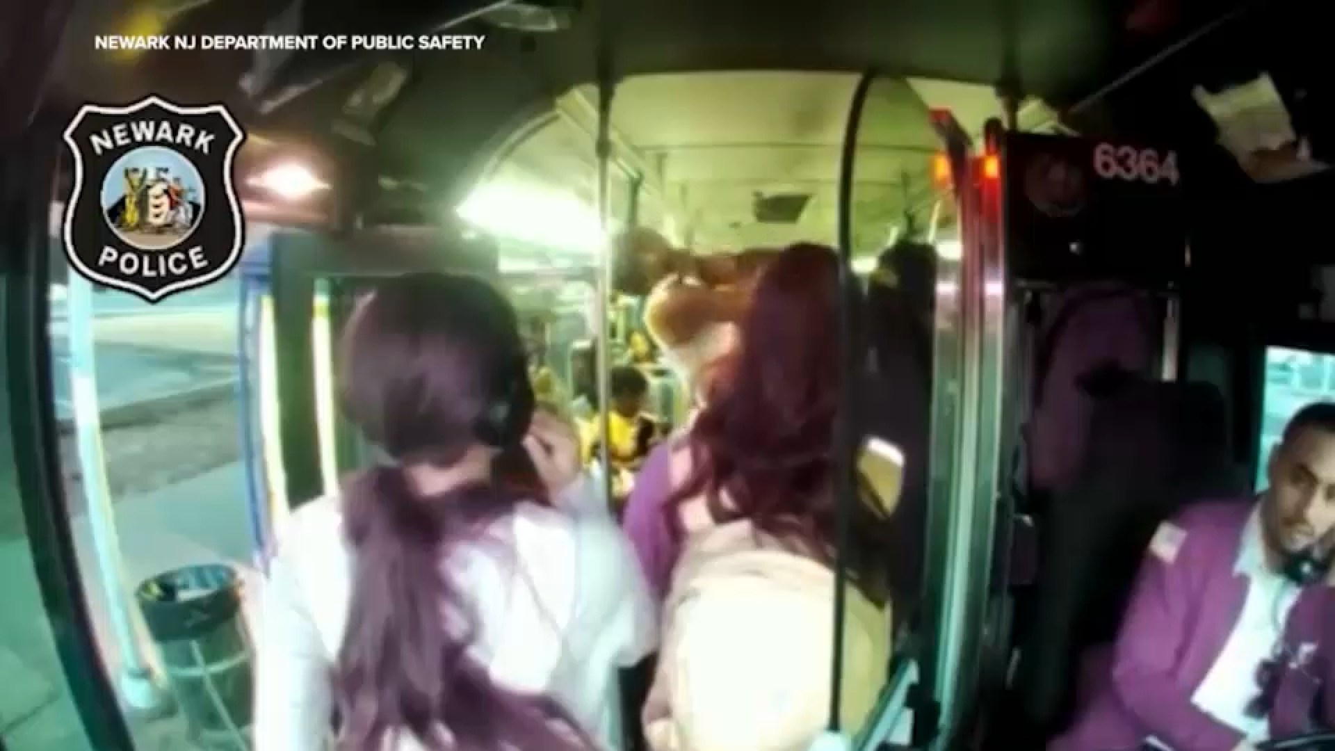 Image from linked report: Newark NJ Transit bus attack: Man punches, pepper-sprays woman who bumped into child, police say