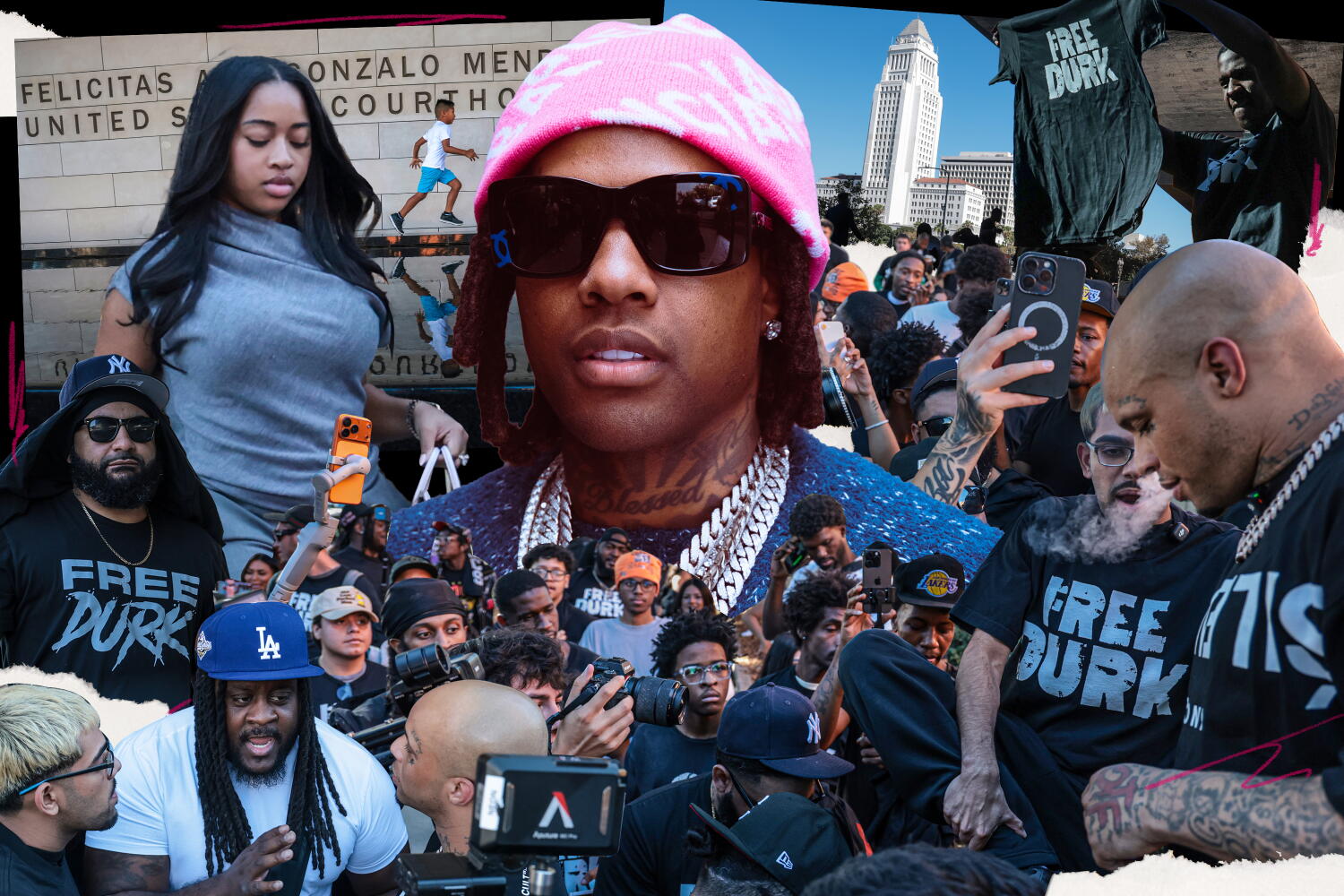 Source-feed image associated with Bodyguards, celebrities, tourists: Rapper Lil Durk's 'very L.A.' murder-for-hire trial