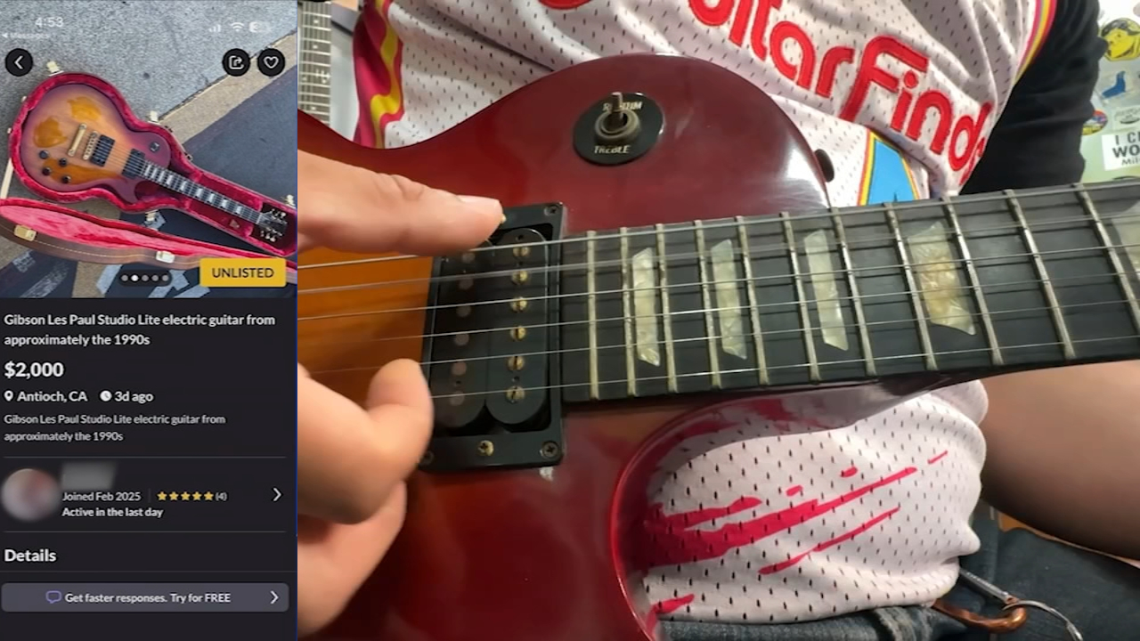 Source-feed image associated with Bay Area music shop owner solves crime of stolen guitar: Here's how