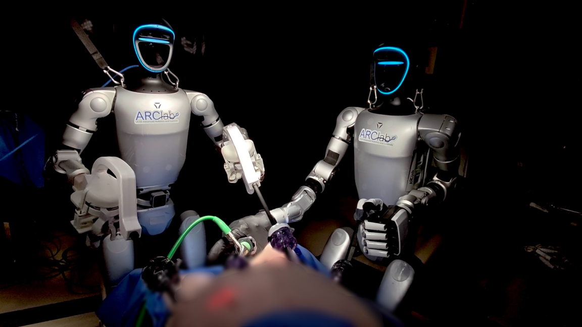 Source-feed image associated with Humanoid robots controlled by surgeons did world-first operation on live pigs