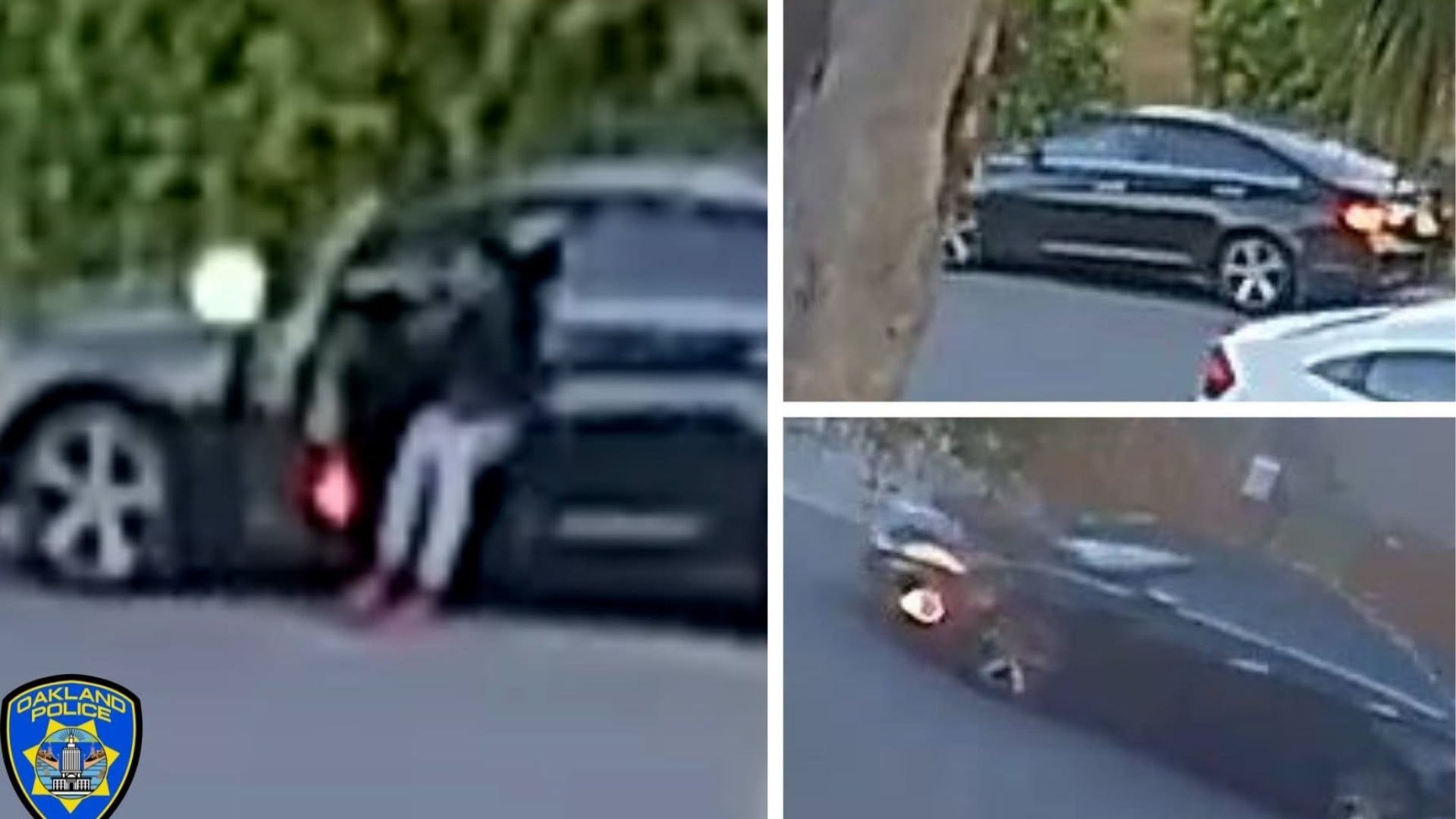 Source-feed image associated with Oakland police investigating reported kidnapping after woman struck with gun, forced into car