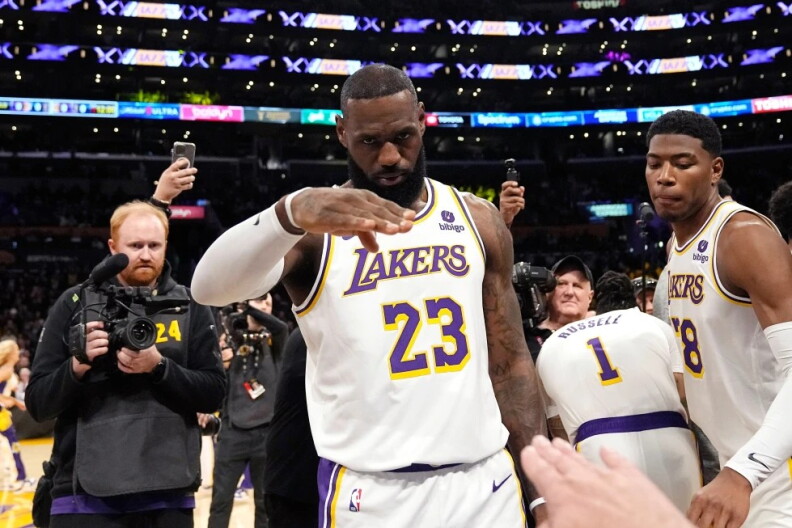 Source-feed image associated with LeBron James not returning to Lakers, plans to play 24th season elsewhere