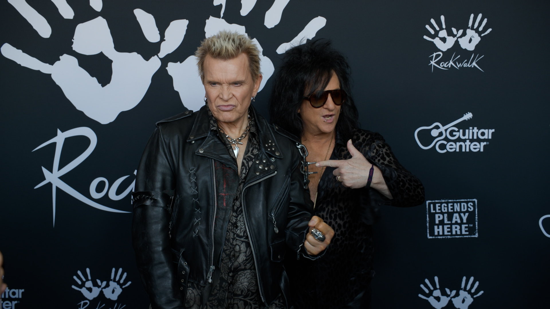 Source-feed image associated with Rock legend Billy Idol and guitarist Steve Stevens are inducted to the Hollywood's Rockwalk