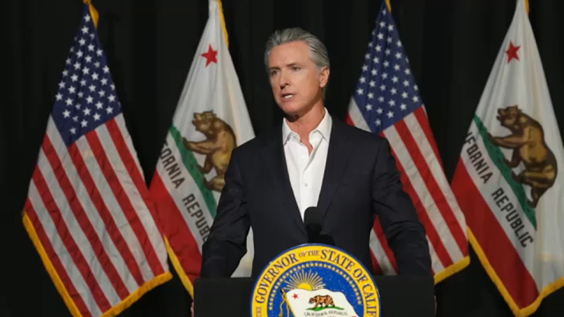 Source-feed image associated with California Gov. Gavin Newsom says Department of Justice is investigating him and his wife