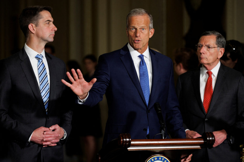 Source-feed image associated with Tensions rise with Trump and Republican senators ahead of midterms