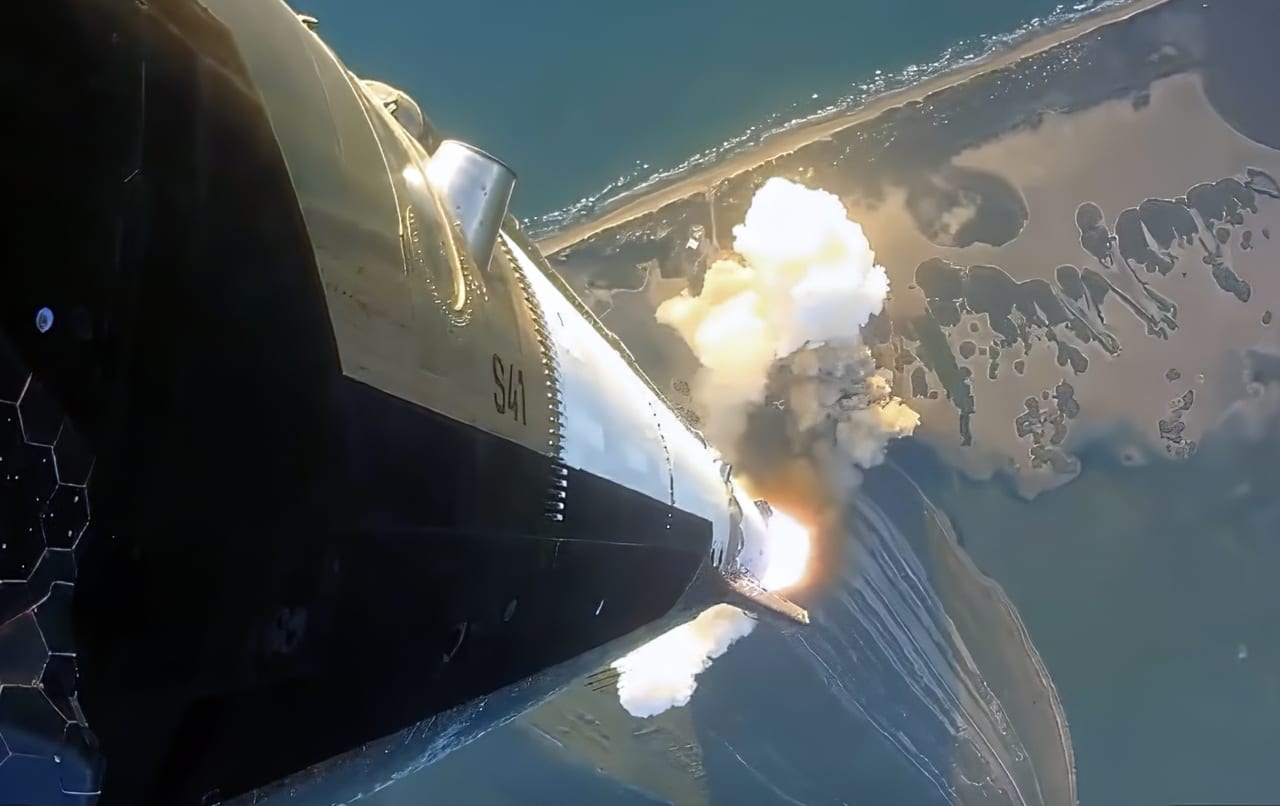Image from linked report: SpaceX sends its Starship rocket to orbit for the first time — but not without some hiccups