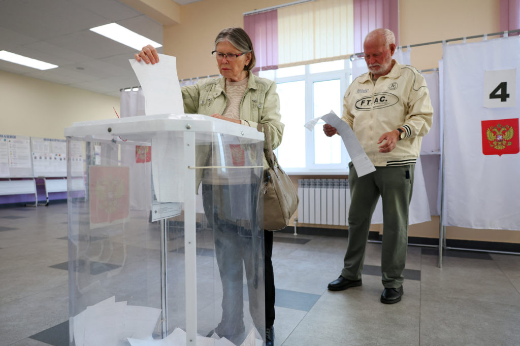 Source-feed image associated with Russia begins 3 days of voting in a parliamentary election set to cement the Kremlin's power
