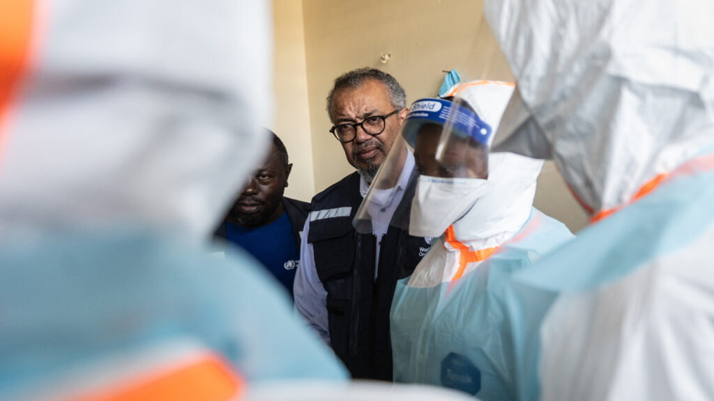 Source-feed image associated with WHO director-general is profoundly concerned after visit to Ebola outbreak area