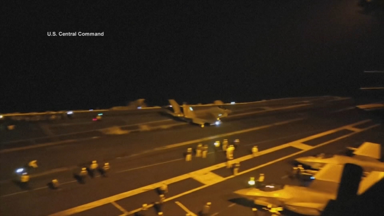 Source-feed image associated with Iran claims a strike on a US ship in the Strait of Hormuz but the US denies it