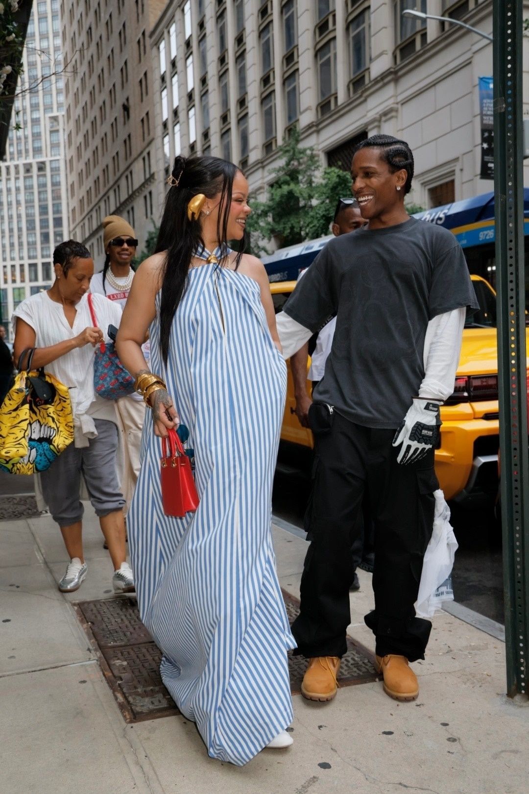 Source-feed image associated with Rihanna and A$AP Rocky Take Drastically Different Approaches to Summer-in-the-City Style