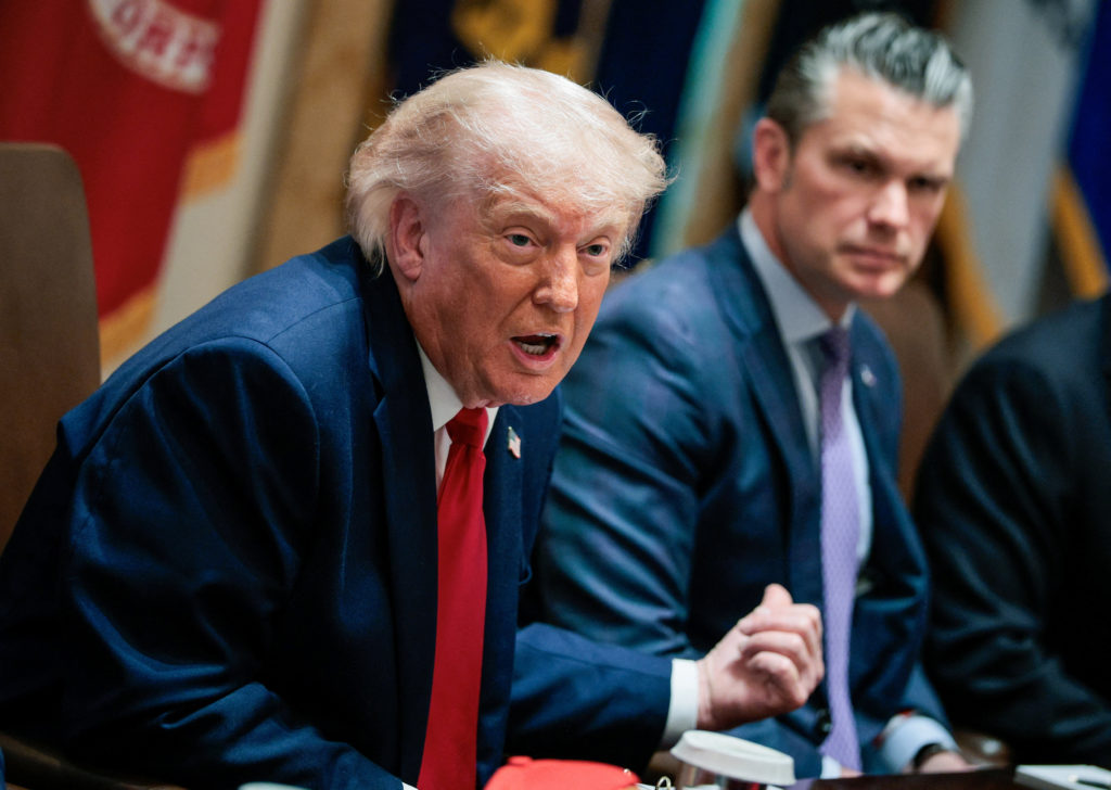 Source-feed image associated with AP report: Trump is reconsidering $1.8 billion 'anti-weaponization' fund as DOJ temporarily pauses it