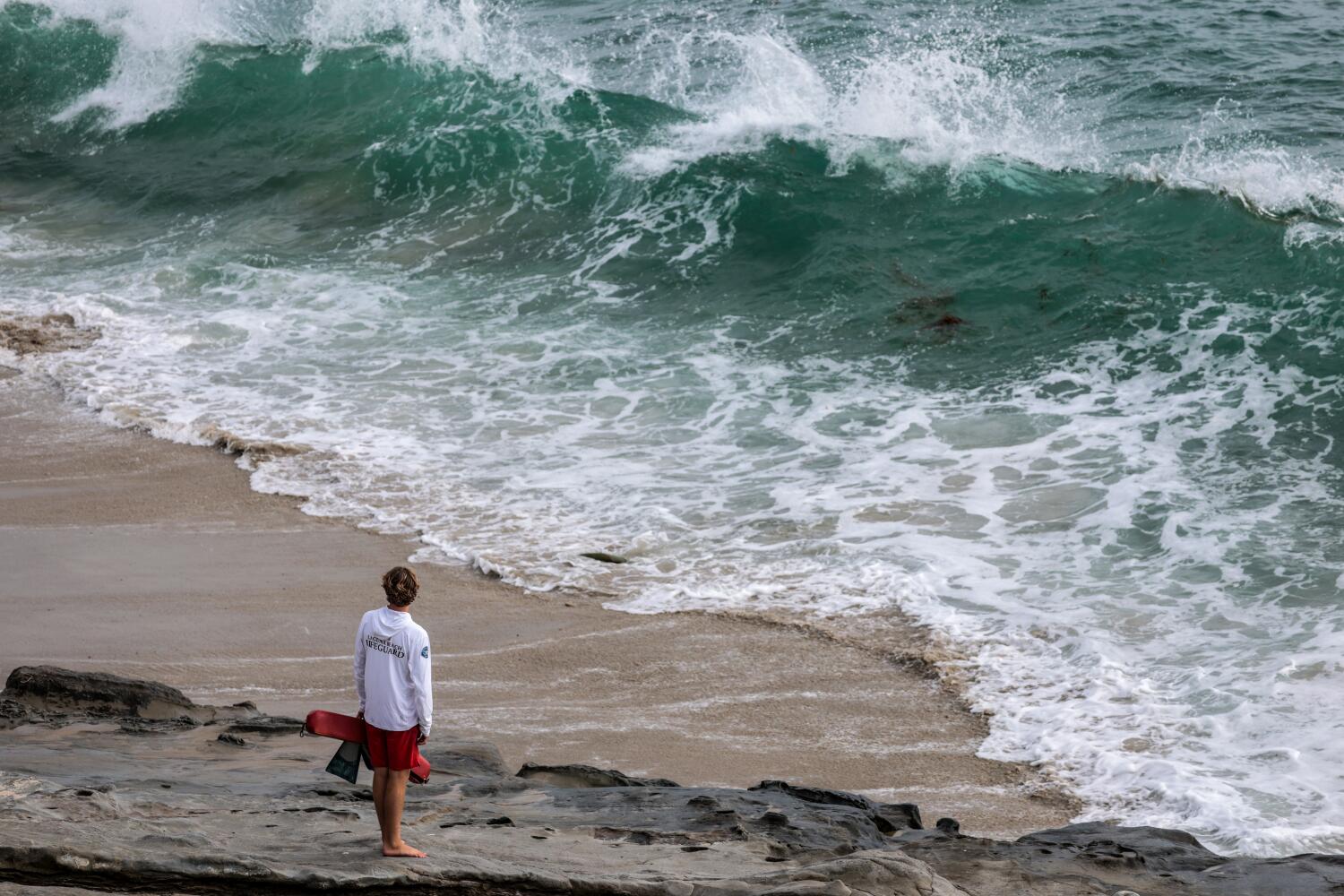 Source-feed image associated with California lifeguards are rescuing thousands during high surf, heat waves this summer