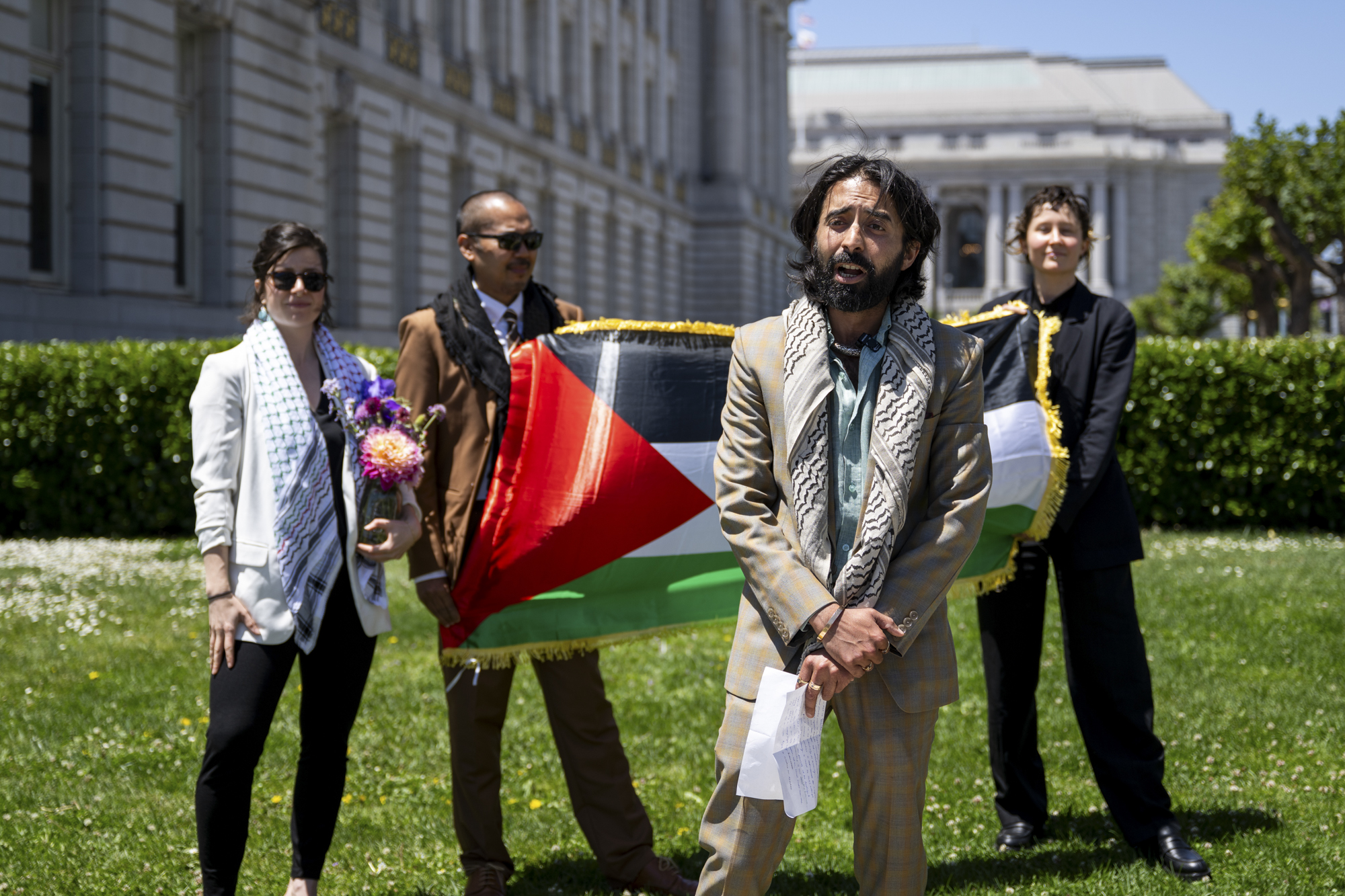Source-feed image associated with San Francisco’s Case Against Pro-Palestinian Activists Who Blocked Bridge Heads to Jury