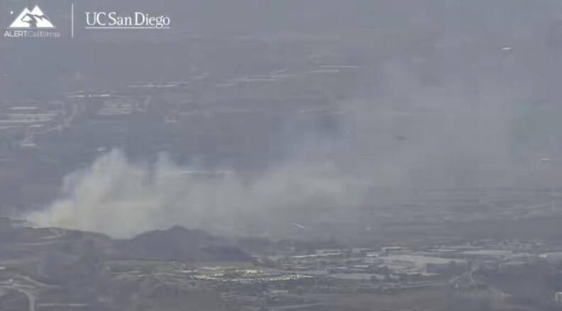 Source-feed image associated with Pointe Fire burns near Bowman High School in Santa Clarita