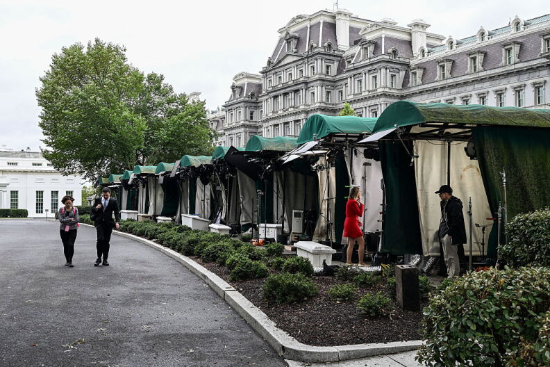 Image from linked report: Journalists for CNN, MS NOW and Politico return to the White House upon judge's orders
