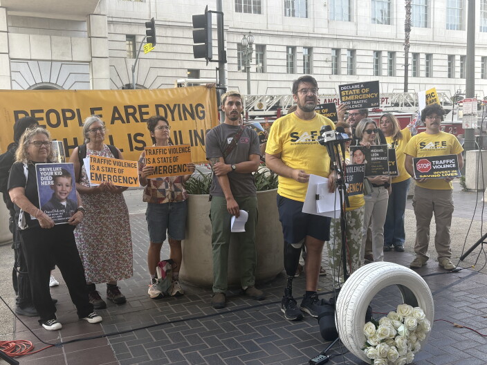 Source-feed image associated with Traffic fatalities in LA are outpacing 2025. Advocates are demanding action