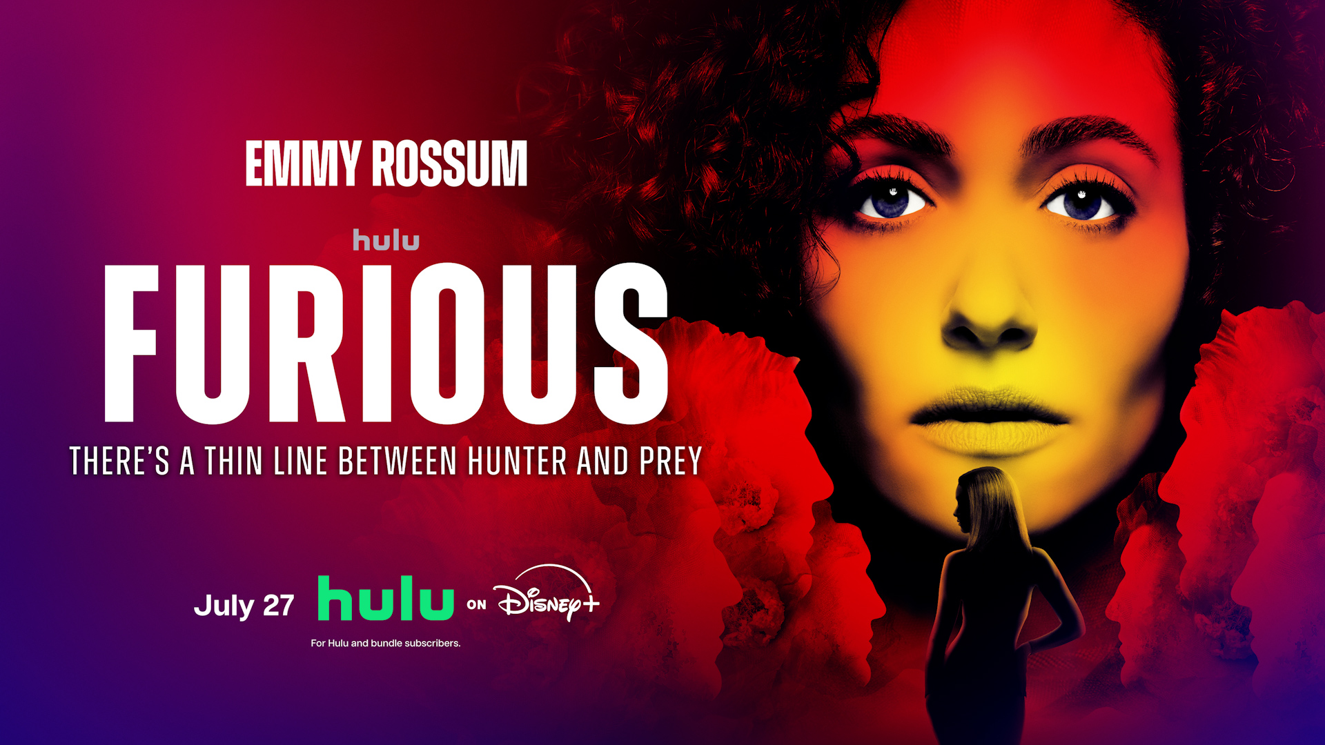 Source-feed image associated with Emmy Rossum is on the hunt for a female serial killer in Hulu's 'Furious'