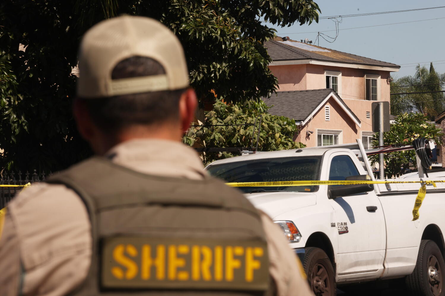 Source-feed image associated with Three people, including child, found dead from gunshots in burning home