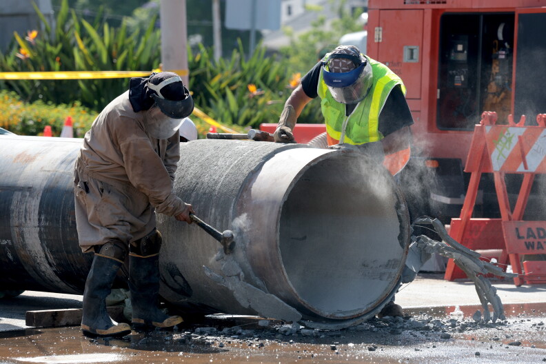 Source-feed image associated with Sunset Boulevard reopens in West Hollywood after weeklong water main repairs