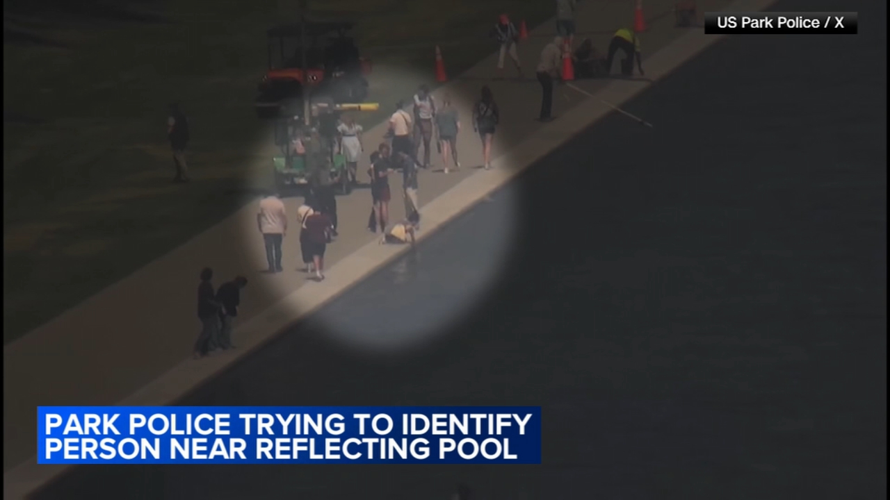 Source-feed image associated with Reflecting Pool liner was cut with a sharp knife or razor, National Park Service says