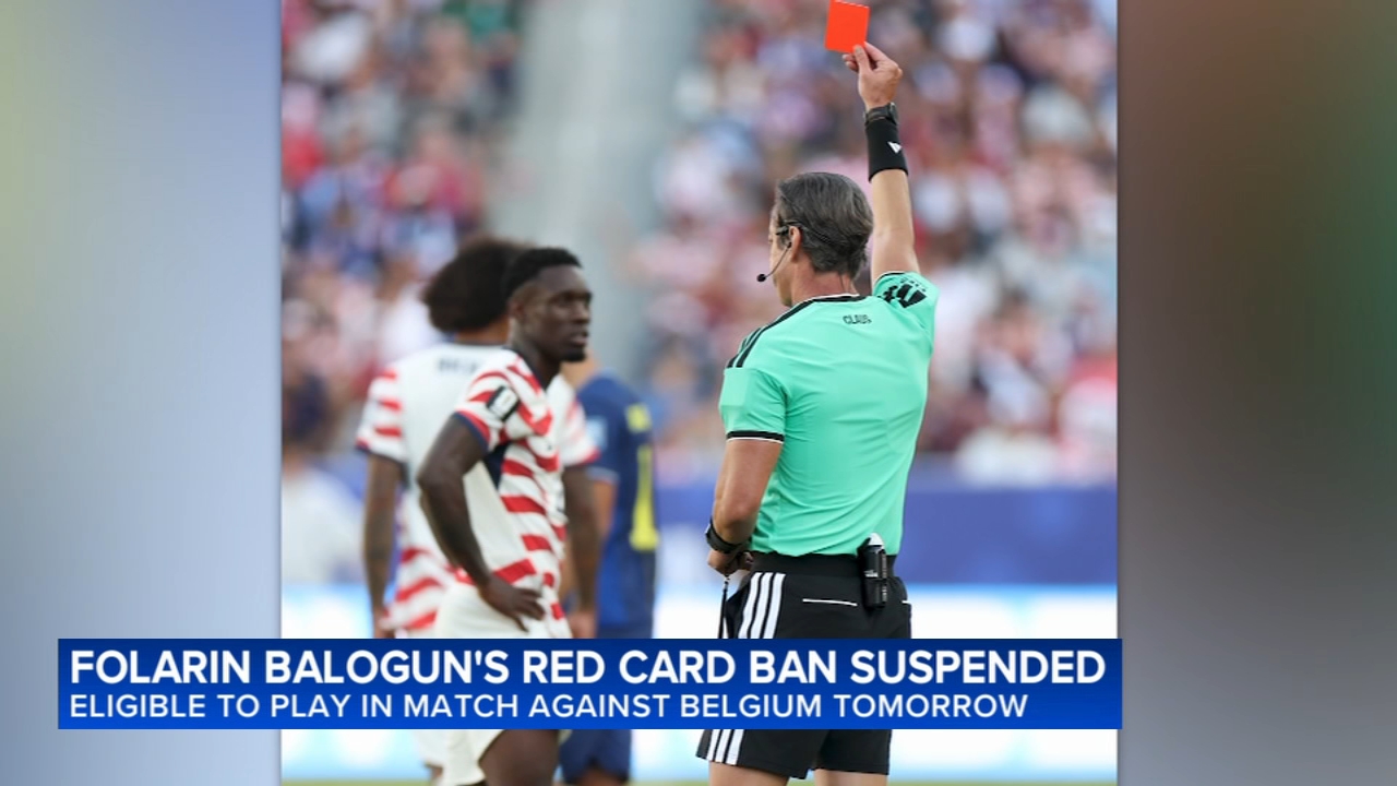 Source-feed image associated with President Trump asked FIFA to review US World Cup star Folarin Balogun's red card ban, sources say