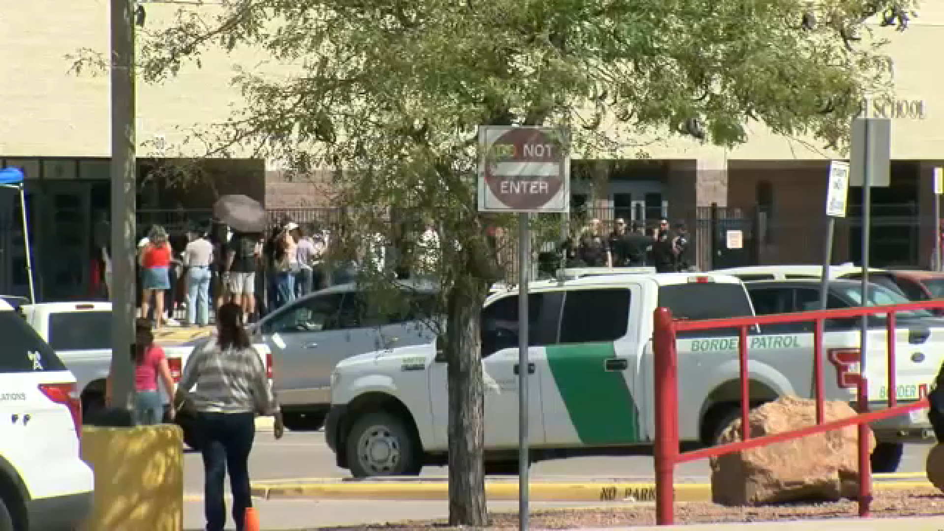 Source-feed image associated with Suspect in custody after 3 students stabbed at high school in El Paso, authorities say