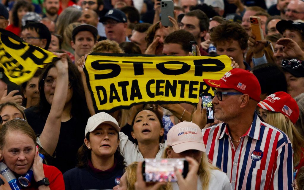 Image from linked report: Voters don't like data centers. They really don't like them close to home