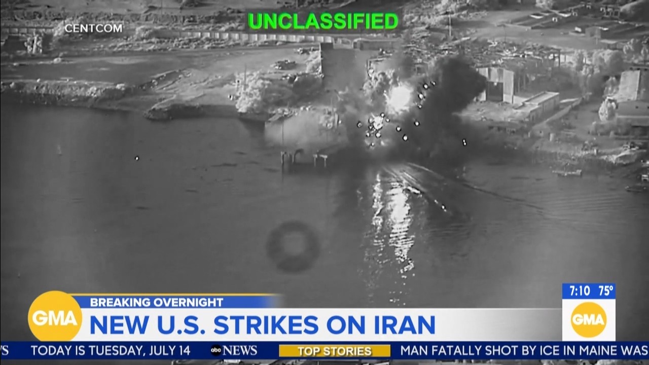 Source-feed image associated with US restores blockade on Iran after its attacks on ships in the Strait of Hormuz