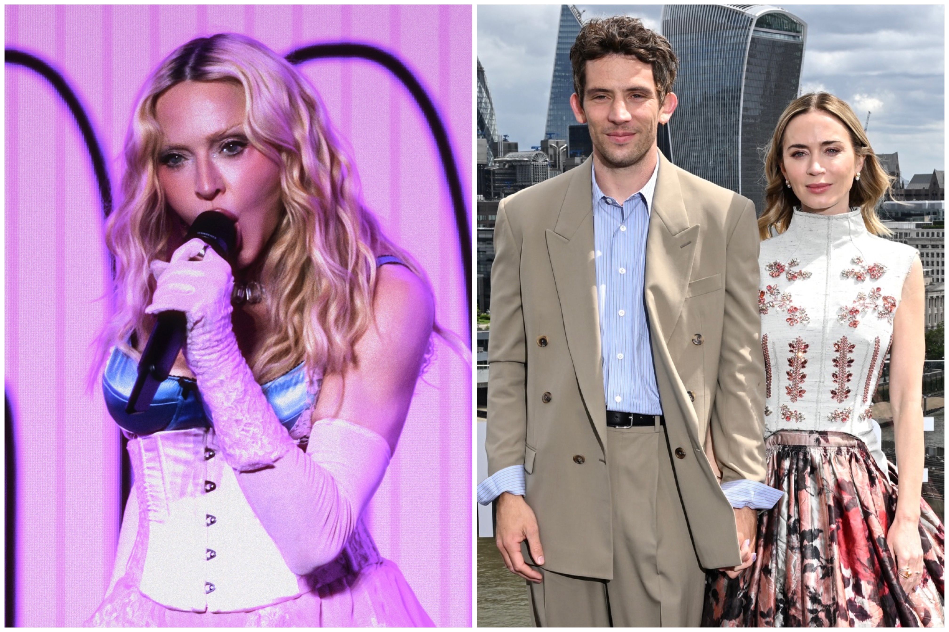 Source-feed image associated with Madonna Performs in Times Square, Emily Blunt and Josh O’Connor Promote ‘Disclosure Day’ in London and More Celeb Red Carpet Photos: June 2026