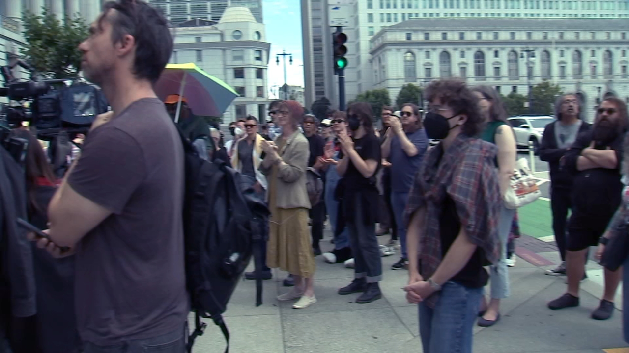 Source-feed image associated with SF's Trans March leaders bring demands to City Hall after arrests and clash with SFPD