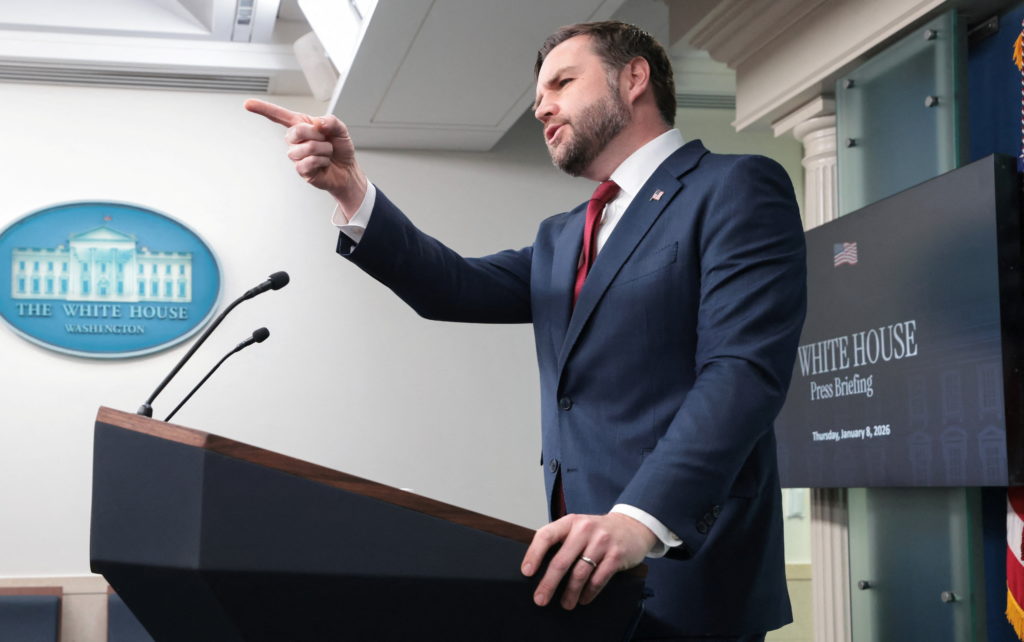 Source-feed image associated with WATCH LIVE: Vance holds White House briefing after Trump signs Iran war agreement