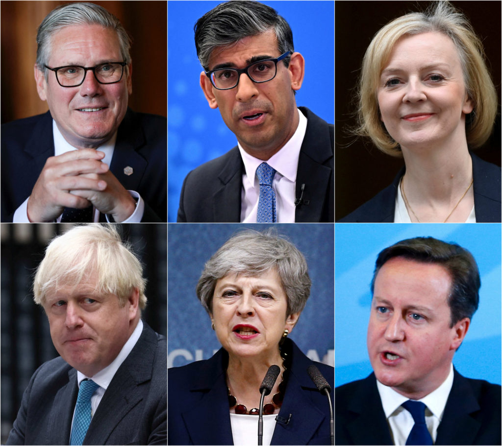 Source-feed image associated with 6 leaders in 10 years. A look at the quick succession of British prime ministers