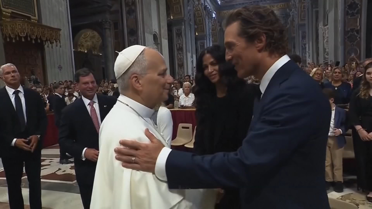 Source-feed image associated with Pope Leo XIV meets with Oscar-winning actor Matthew McConaughey