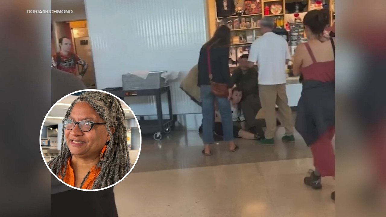 Source-feed image associated with Bay Area official responds after her video showing ICE agents tackling woman at SFO goes viral