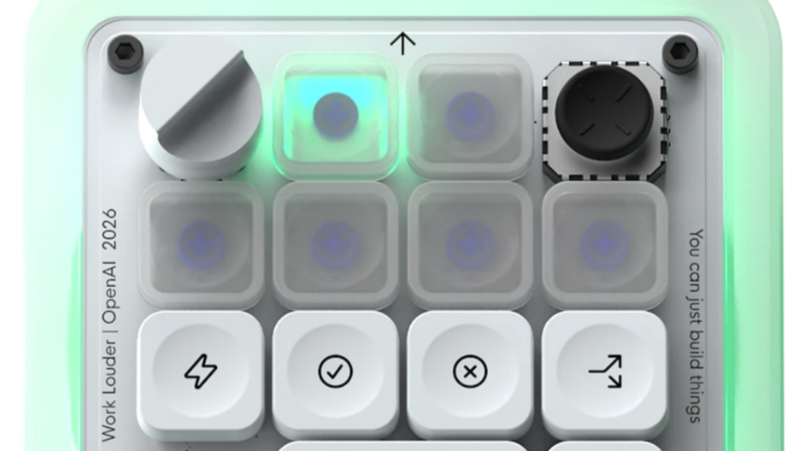 Source-feed image associated with OpenAI's first branded hardware is... a light-up keyboard?
