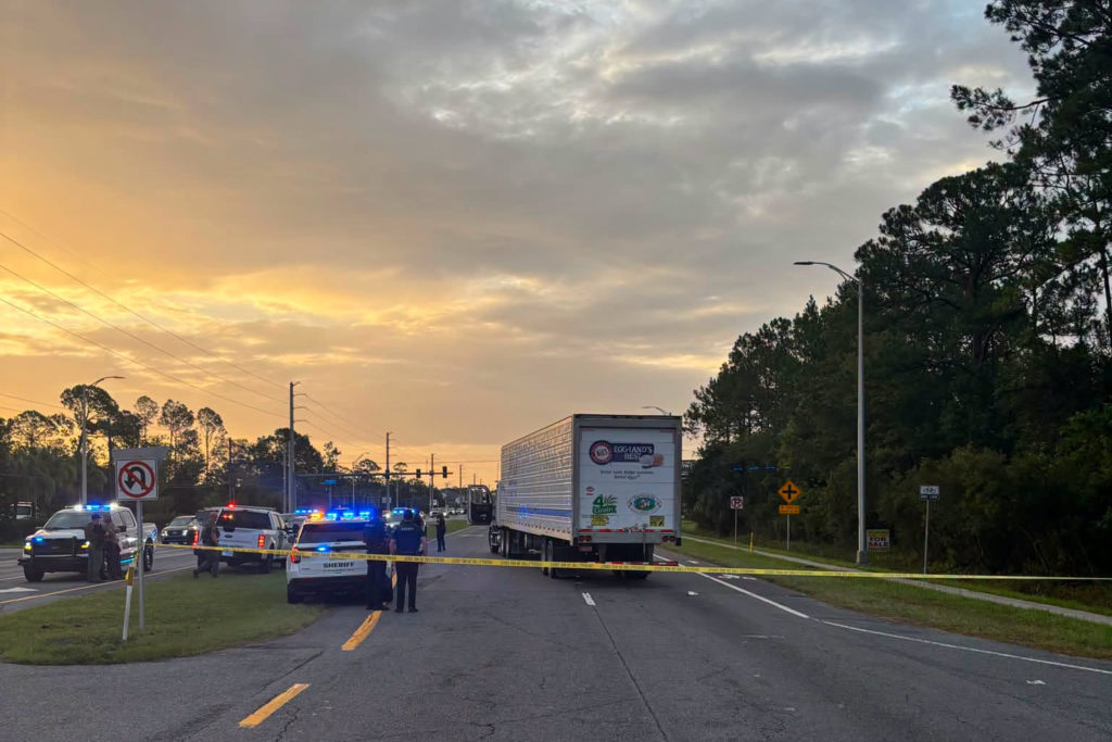 Source-feed image associated with Man fleeing immigration officers in Florida struck and killed by tractor trailer, police say