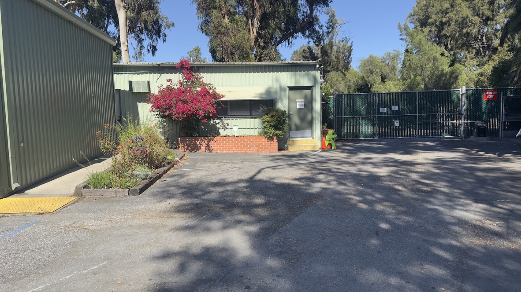 Office, yard, and gated area at the Geng safe-parking site on May 13, 2026